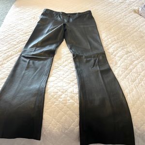 BCBG Maxazria black real leather pants